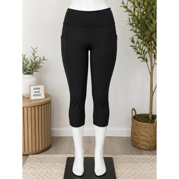 Adrienne Vittadini Pants - Adrienne Vittadini Women Leggings Black Sport Ribbed Waist Pockets L